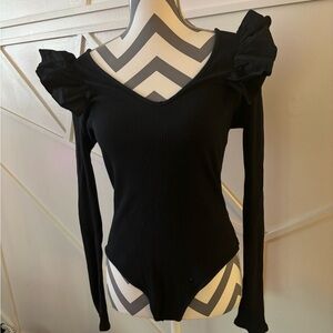 Fashion nova black long sleeve bodysuit